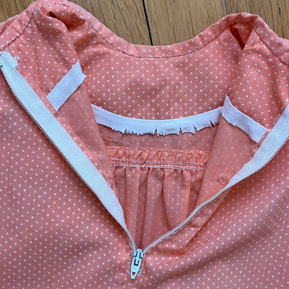 70s Vintage Handmade Girls Bicentennial Little House Prairie Dress & Bonnet - Picture 11 of 12